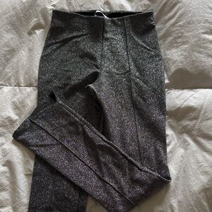 Zara Metallic Gray Slightly Flaired Pants